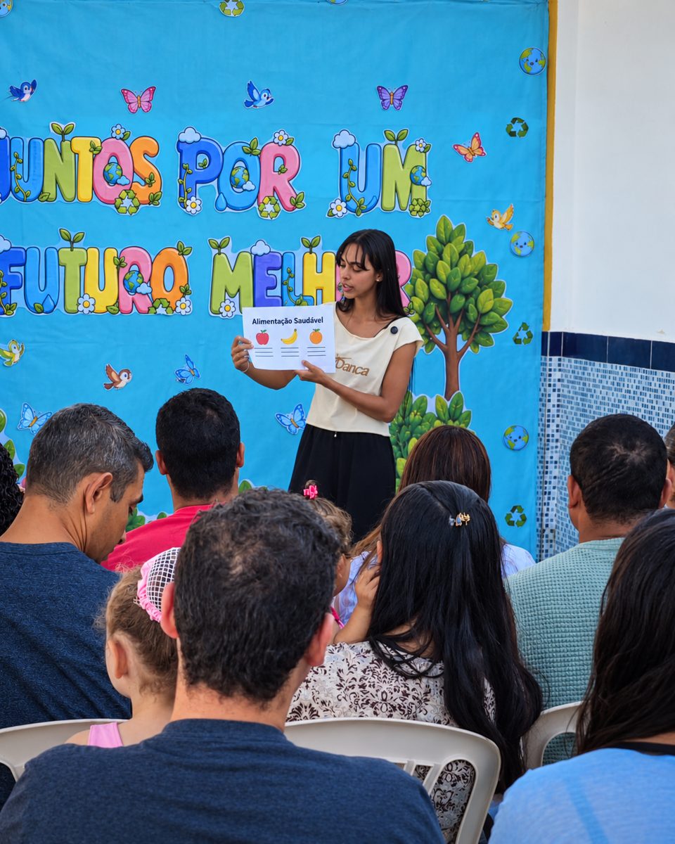 Palestra de nutrição com as famílias